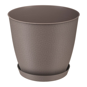 Doniczka z podstawką PELLA 17,5cm taupe